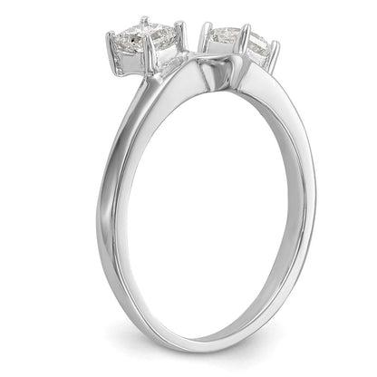 14K Weißgold Diamant-Wickelring