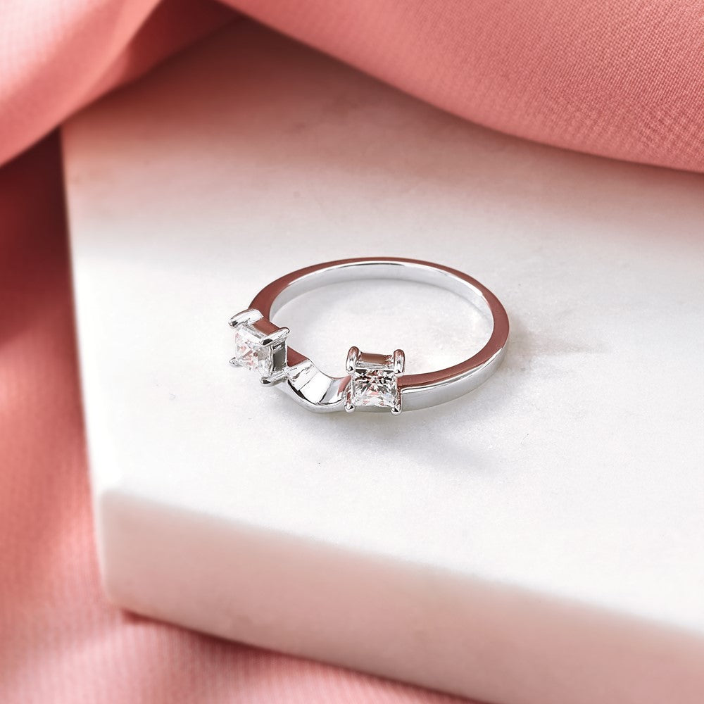 14K Weißgold Diamant-Wickelring