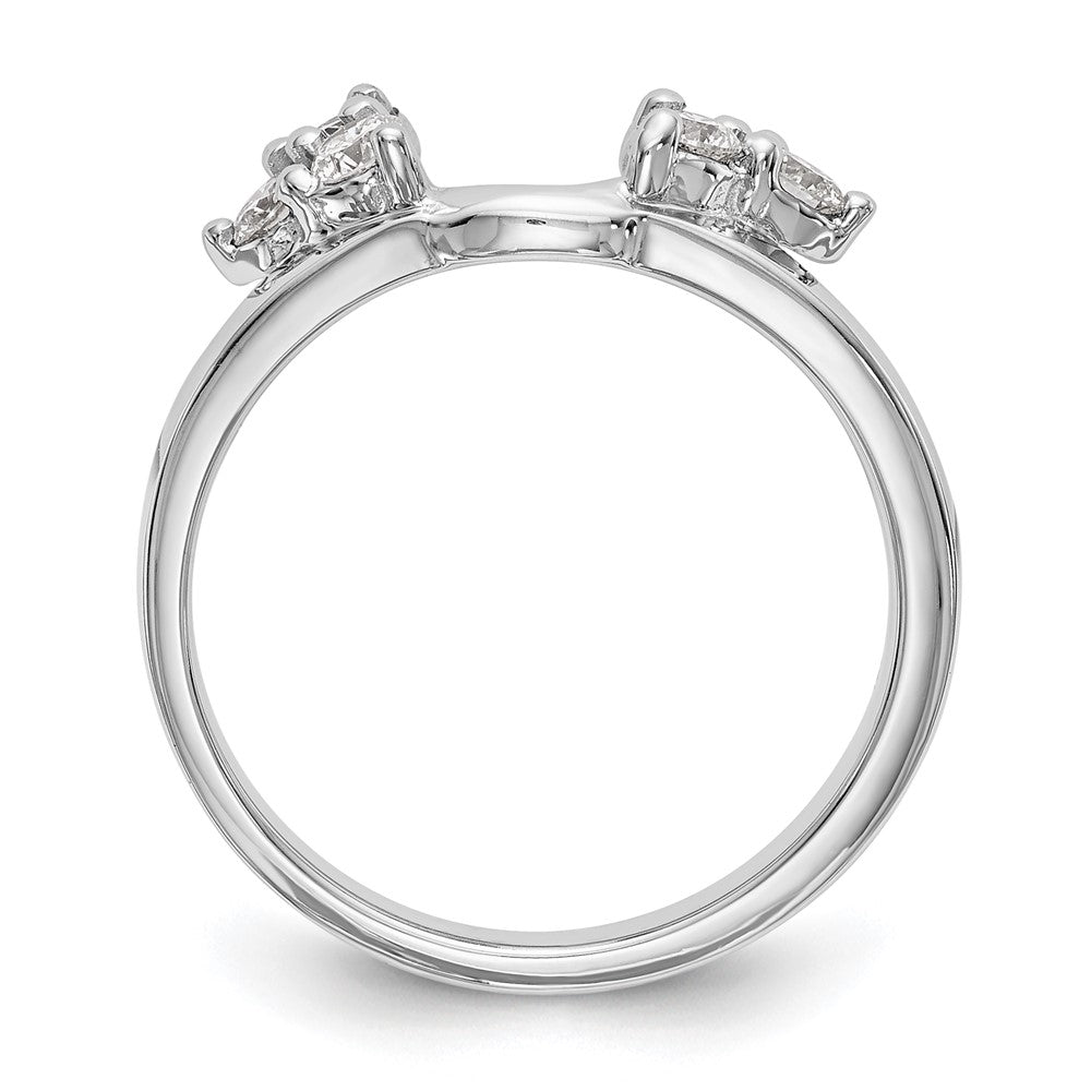 14K Weißgold Diamant-Wickelring, natürlicher Diamant