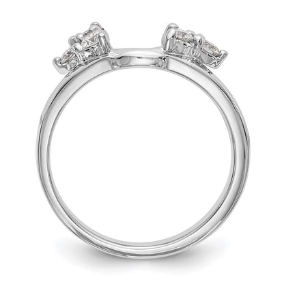 14K Weißgold Diamant-Wickelring, natürlicher Diamant