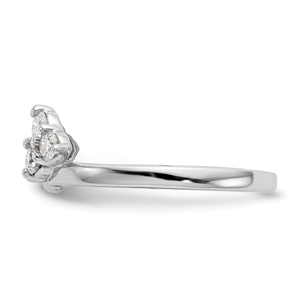 14K Weißgold Diamant-Wickelring, natürlicher Diamant