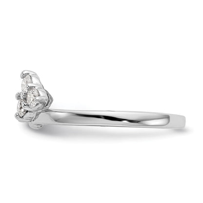 14K Weißgold Diamant-Wickelring, natürlicher Diamant