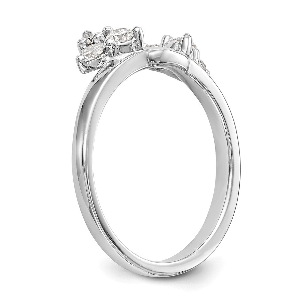 14K Weißgold Diamant-Wickelring, natürlicher Diamant