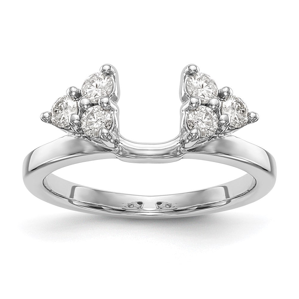 14K Weißgold Diamant-Wickelring, natürlicher Diamant