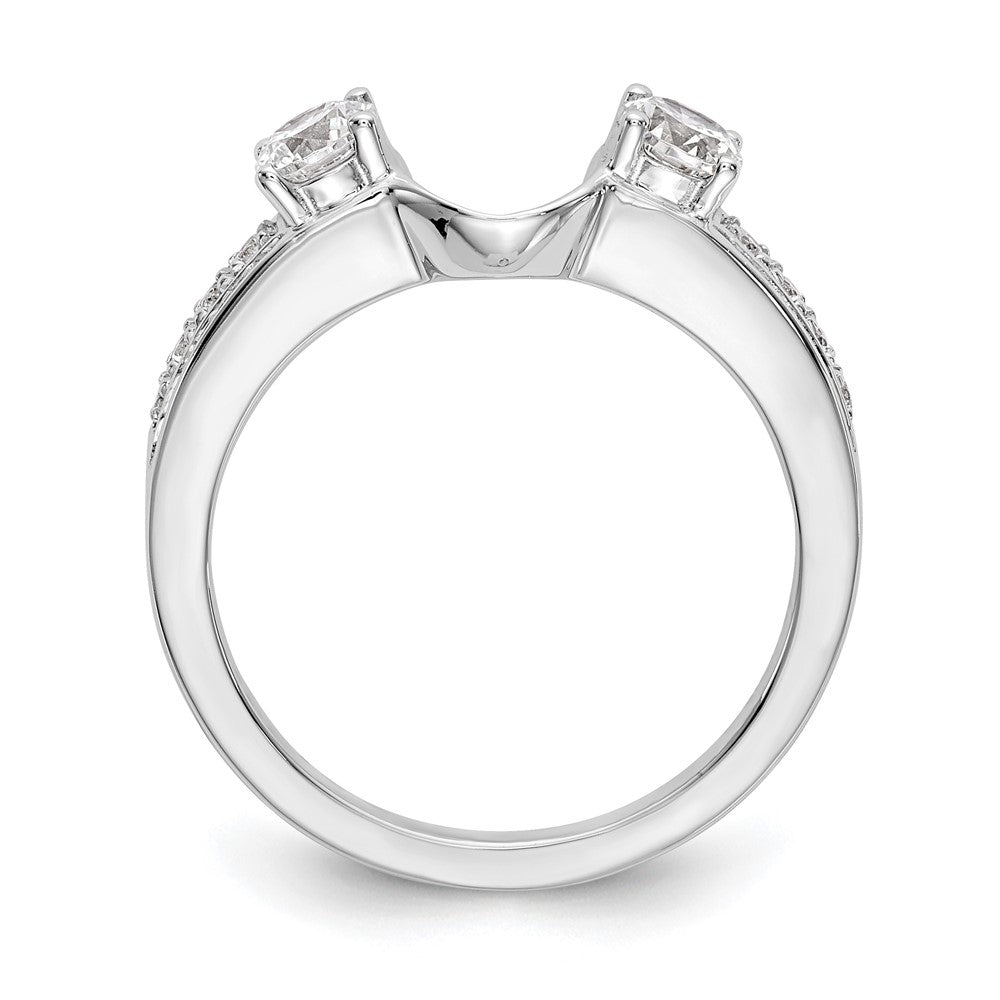 14K Weißgold Ring mit echten Diamanten, Wickel-Design