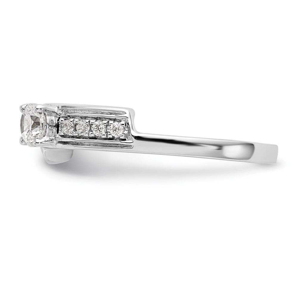 14K Weißgold Diamant-Wickelring, echt
