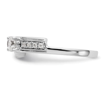 14K Weißgold Diamant-Wickelring, echt