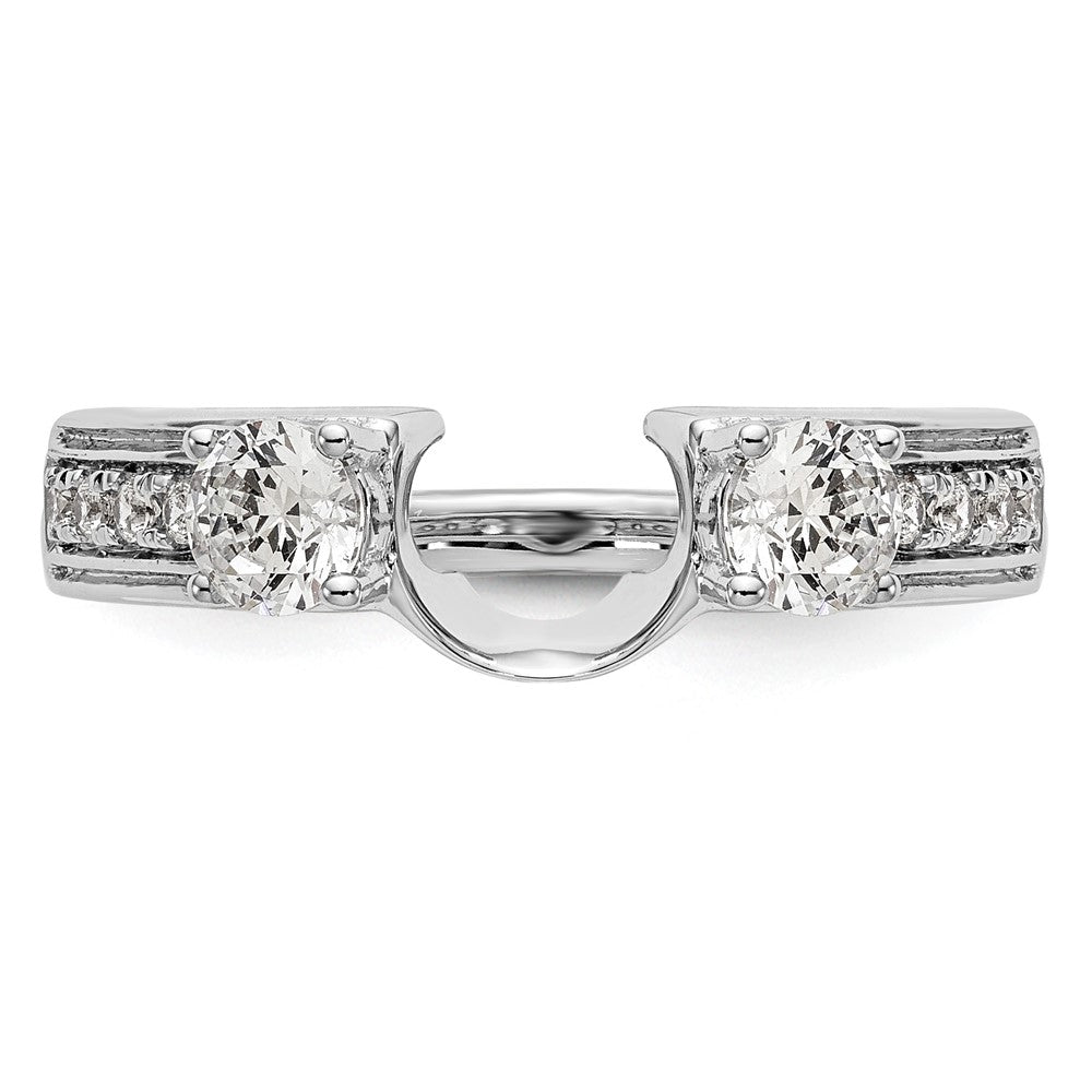 14K Weißgold Diamant-Wickelring, echt