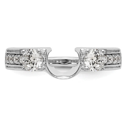 14K Weißgold Diamant-Wickelring, echt