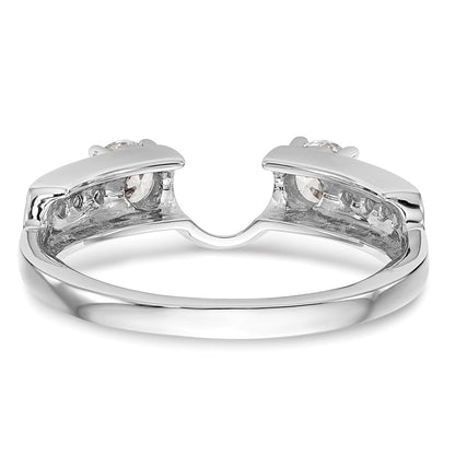 14K Weißgold Diamant-Wickelring, echt