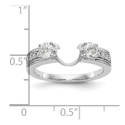 14K Weißgold Diamant-Wickelring, echt