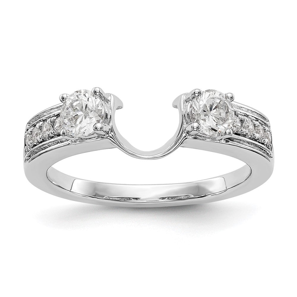 14K Weißgold Diamant-Wickelring, echt