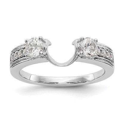 14K Weißgold Diamant-Wickelring, echt