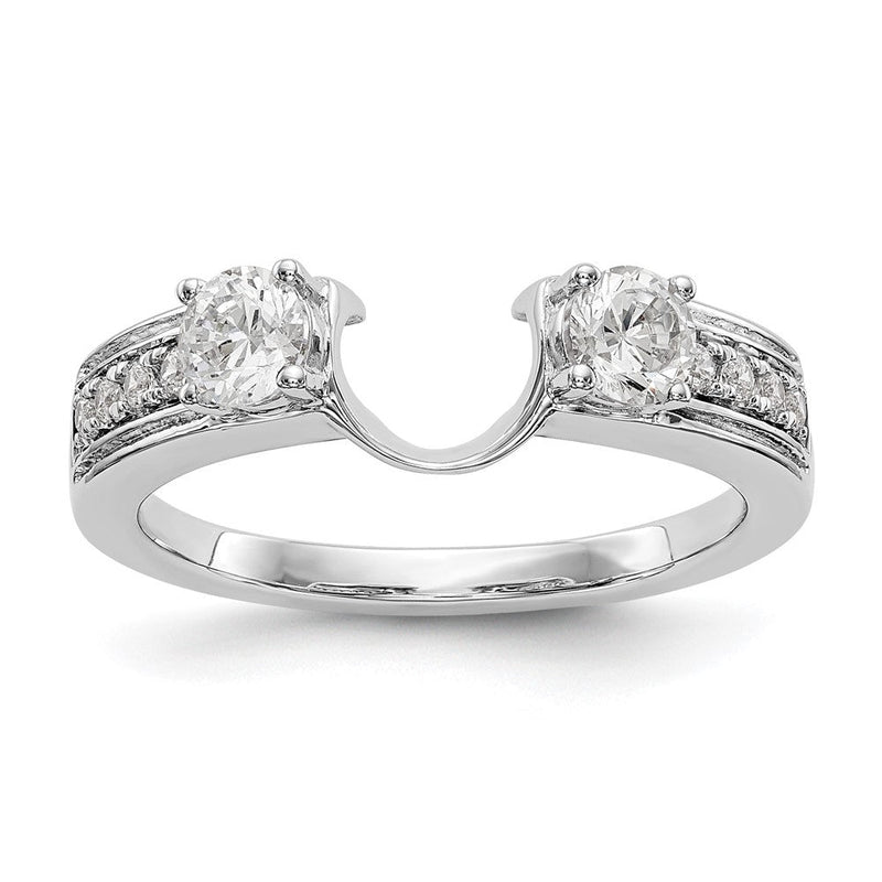 14K Weißgold Diamant-Wickelring, echt