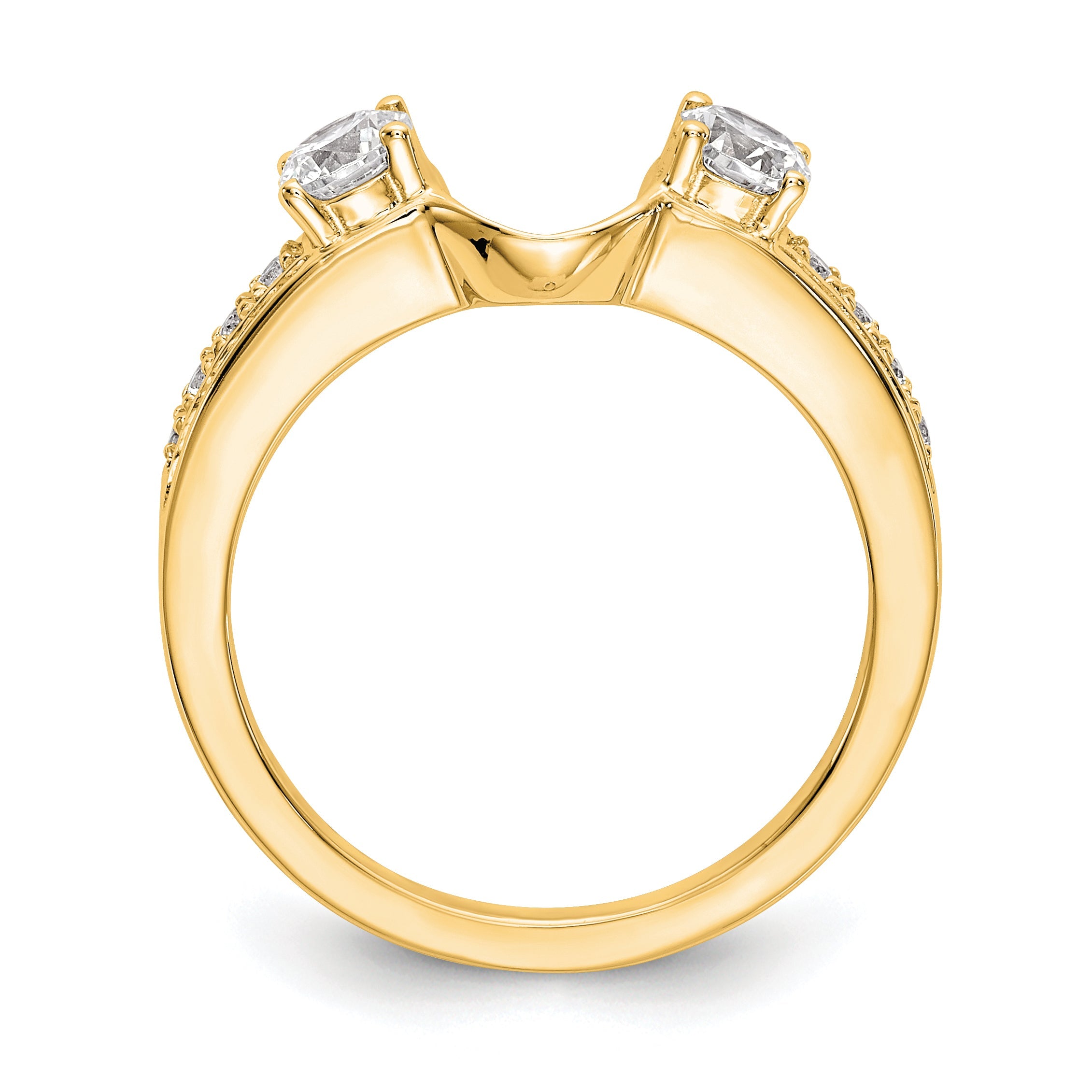 14K Gelbgold Ring mit echten Diamanten, Wrap-Design