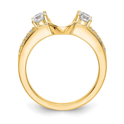 14K Gelbgold Ring mit echten Diamanten, Wickeldesign