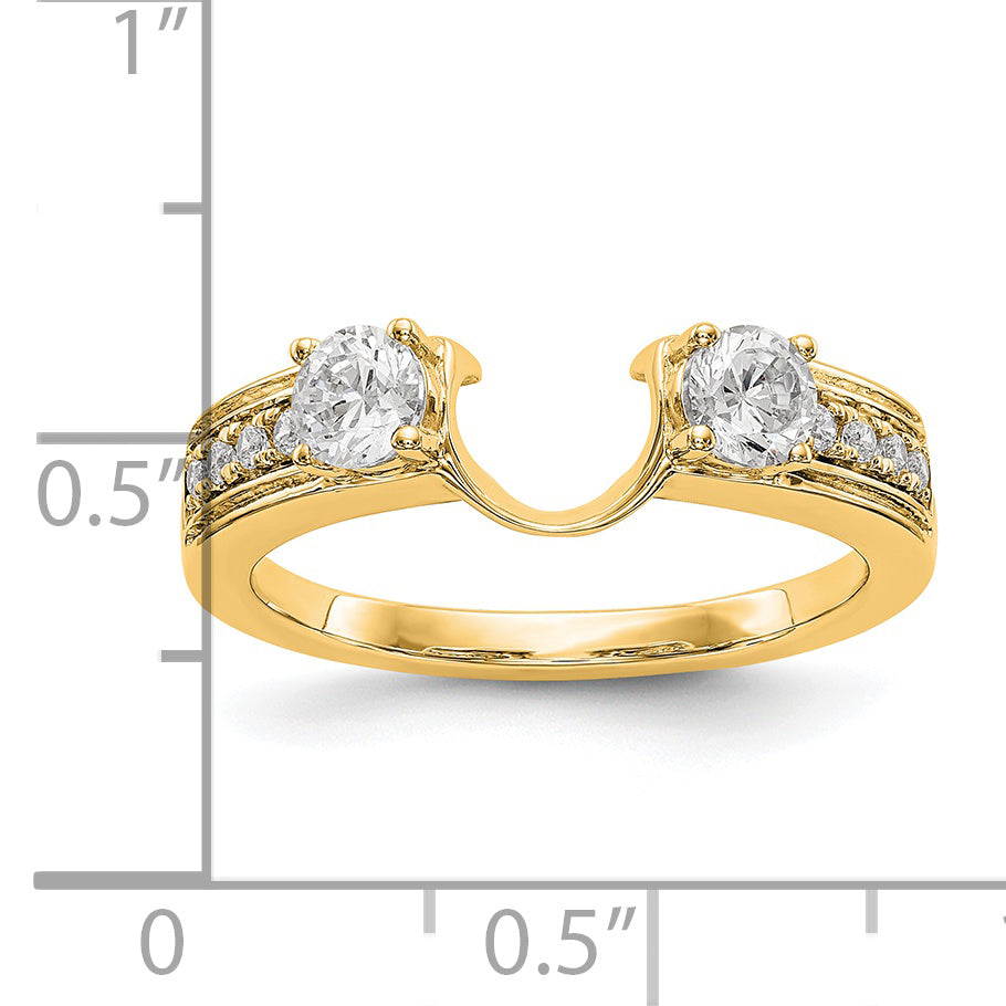 14K Gelbgold Ring mit echten Diamanten, Wrap-Design