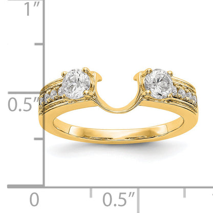 14K Gelbgold Ring mit echten Diamanten, Wrap-Design