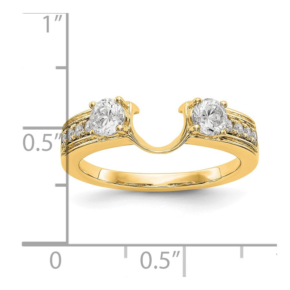 14K Gelbgold Ring mit echten Diamanten, Wickeldesign
