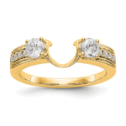 14K Gelbgold Ring mit echten Diamanten, Wrap-Design