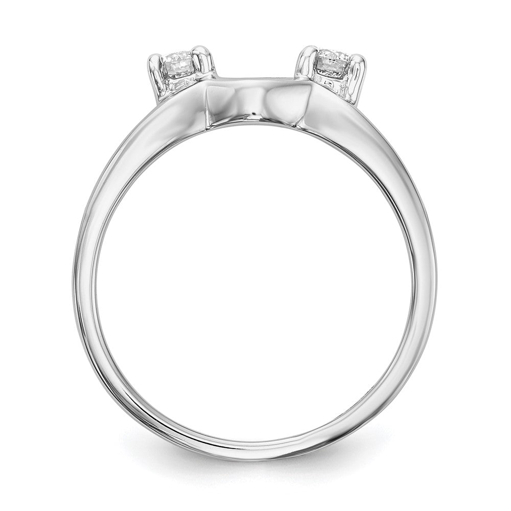 14K Weißgold Diamant-Wickelring, echt