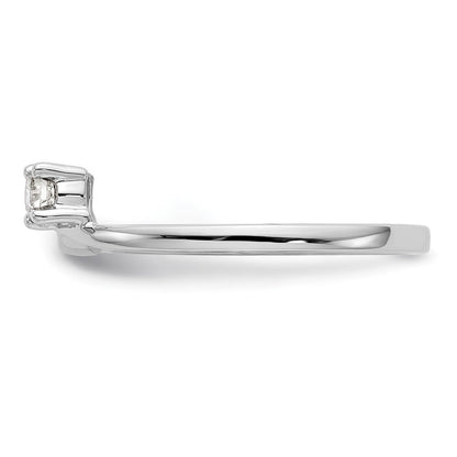 14K Weißgold Diamant-Wickelring, echt