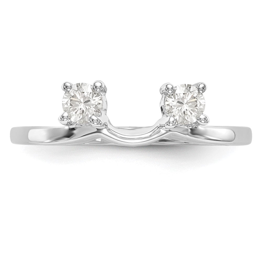14K Weißgold Diamant-Wickelring, echt