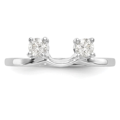 14K Weißgold Diamant-Wickelring, echt
