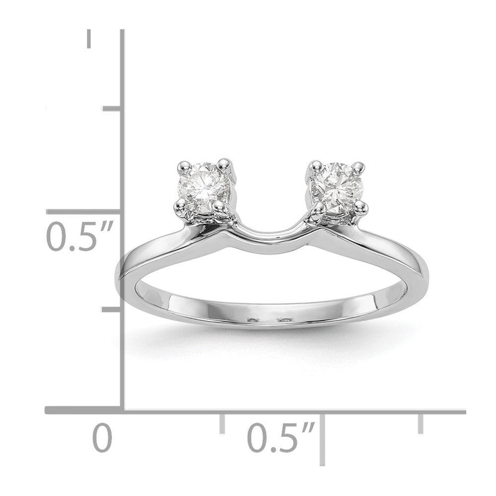 14K Weißgold Diamant-Wickelring, echt
