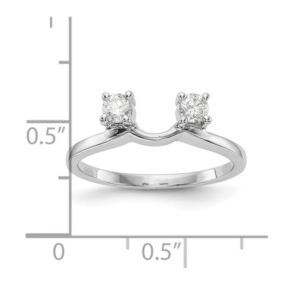 14K Weißgold Diamant-Wickelring, echt