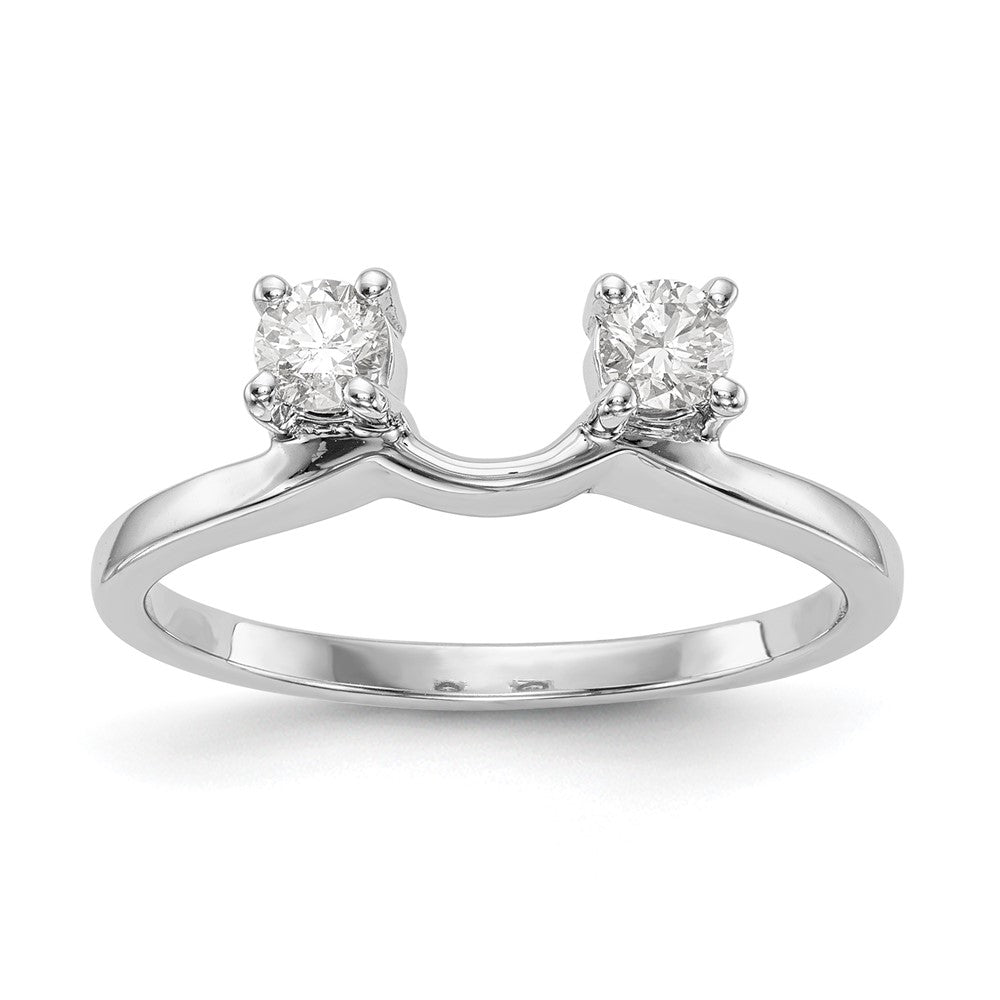 14K Weißgold Diamant-Wickelring, echt
