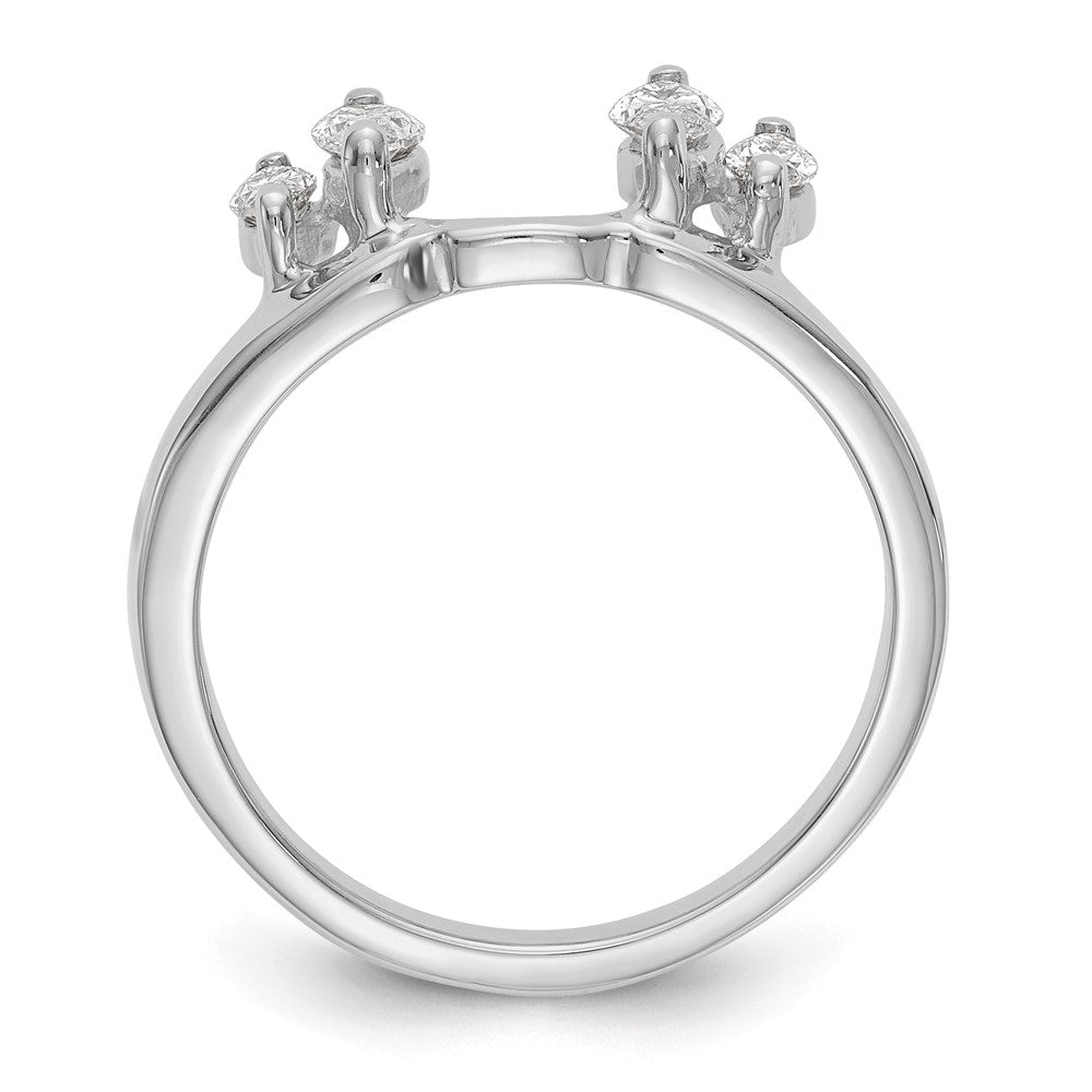 14K Weißgold Diamant-Wickelring, echt