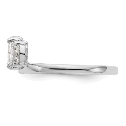 14K Weißgold Diamant-Wickelring, echt
