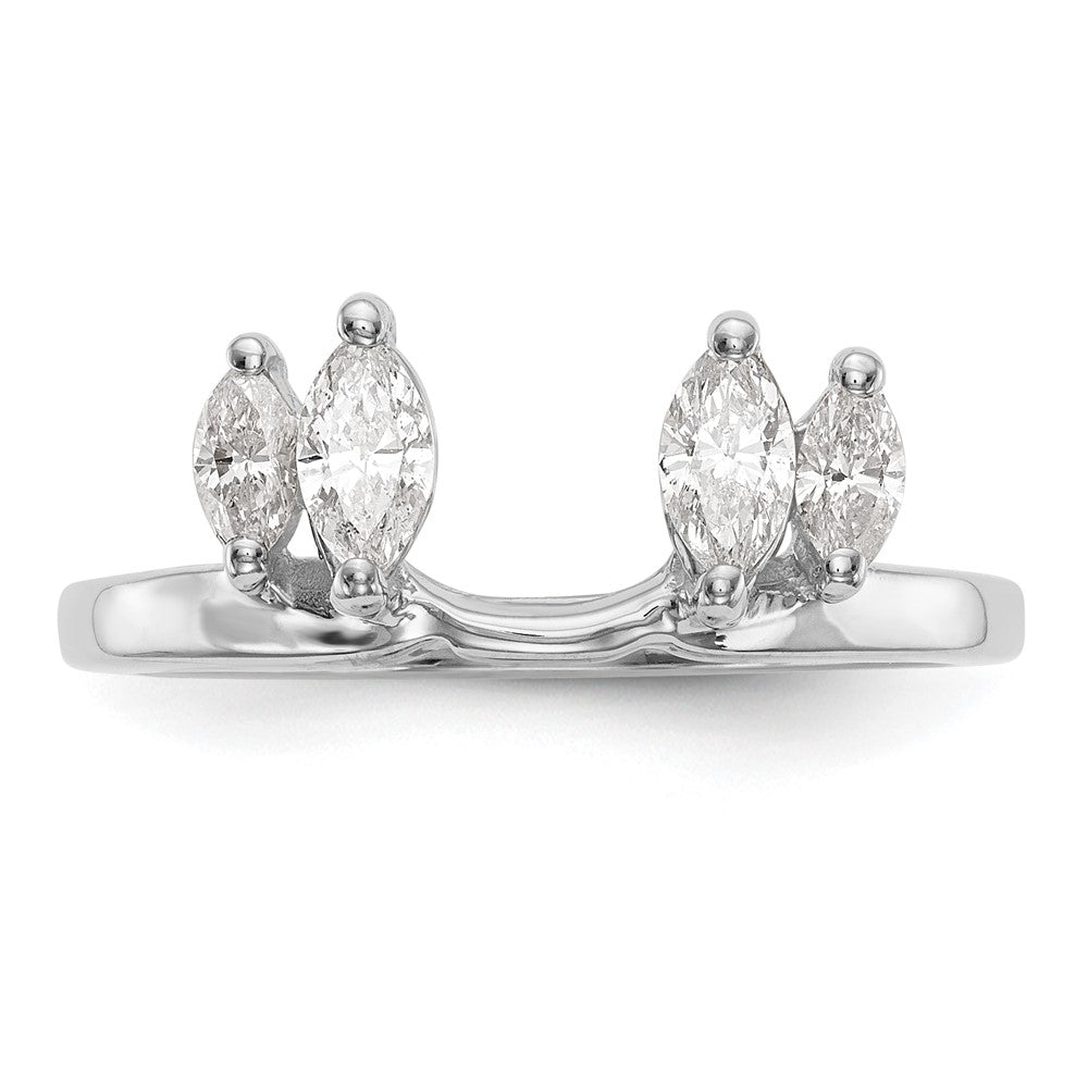 14K Weißgold Diamant-Wickelring, echt