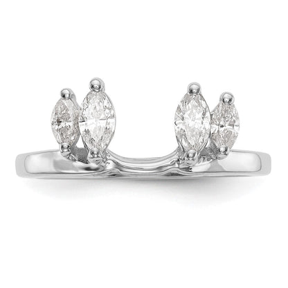 14K Weißgold Diamant-Wickelring, echt