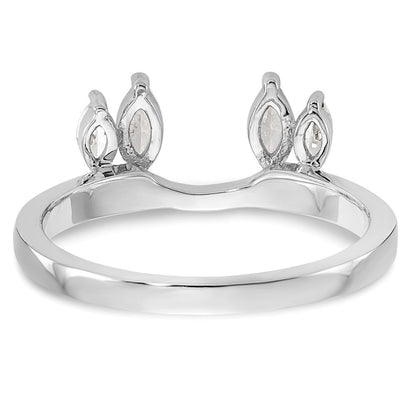 14K Weißgold Diamant-Wickelring, echt