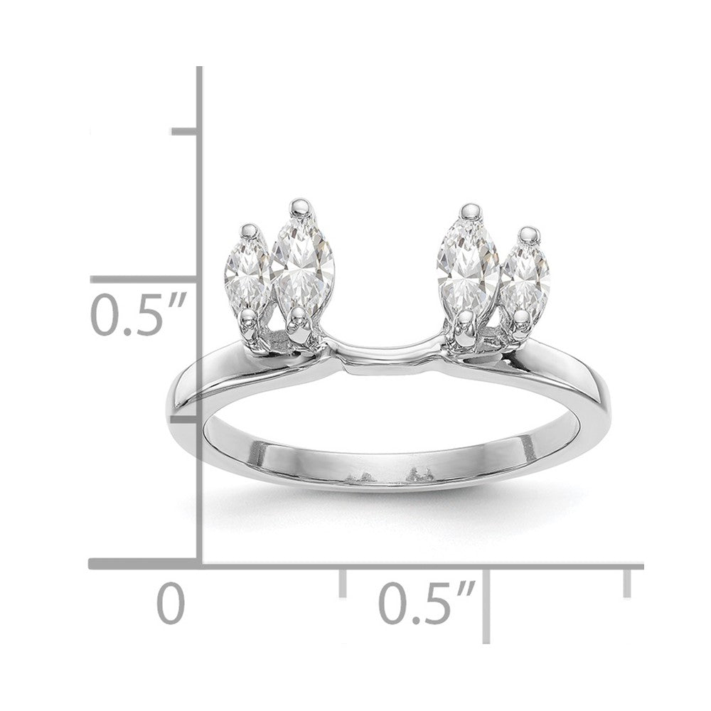 14K Weißgold Diamant-Wickelring, echt
