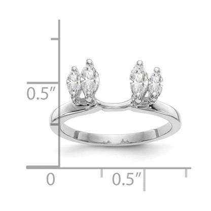 14K Weißgold Diamant-Wickelring, echt