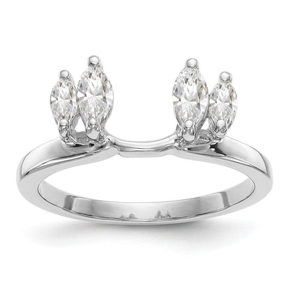14K Weißgold Diamant-Wickelring, echt