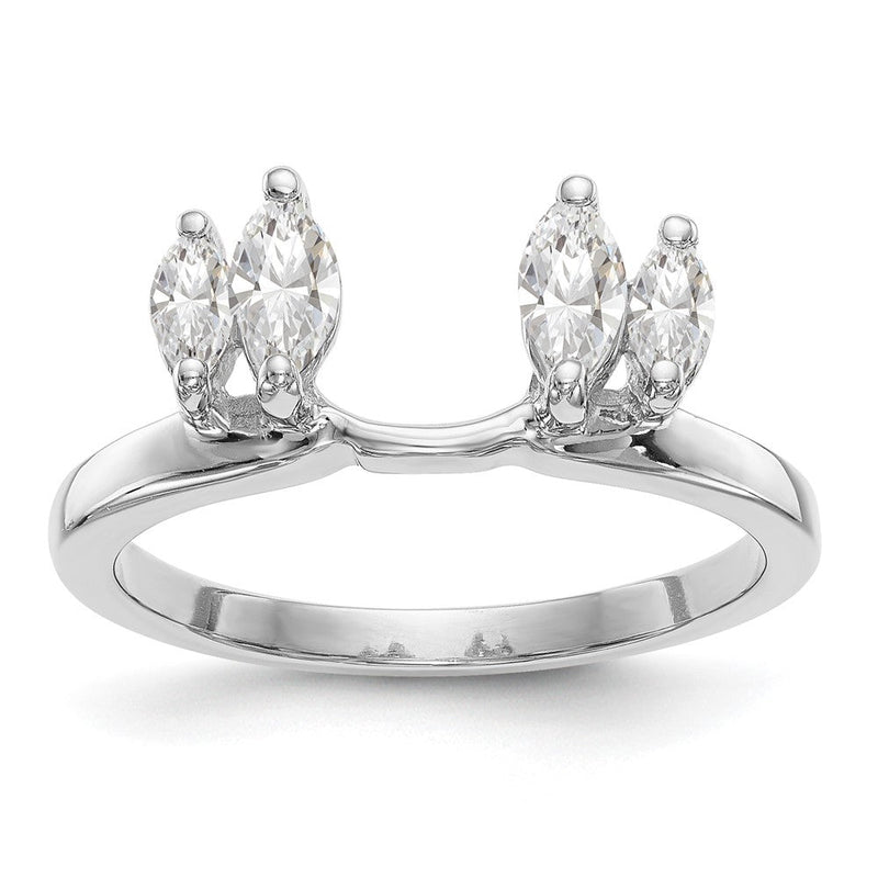 14K Weißgold Diamant-Wickelring, echt