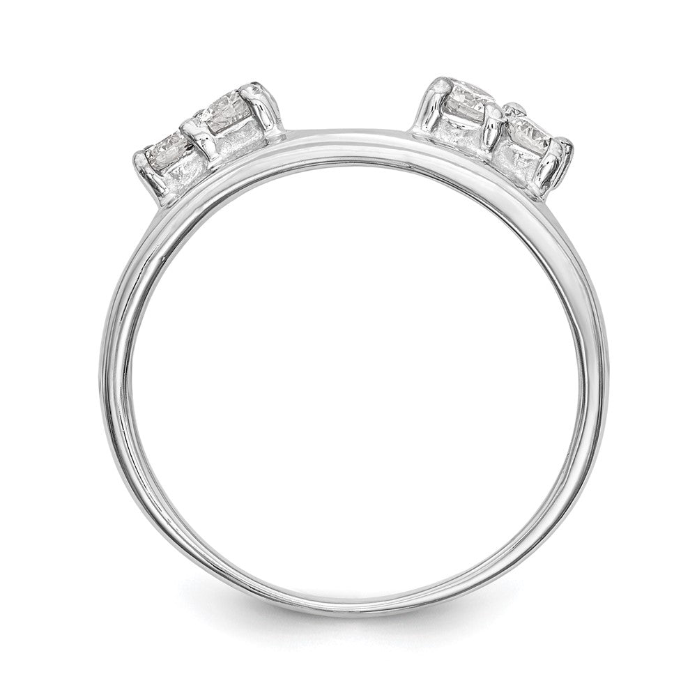 14K Weißgold Diamant-Wickelring, echt
