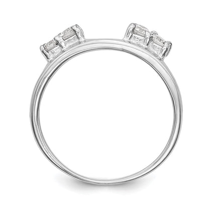 14K Weißgold Diamant-Wickelring, echt