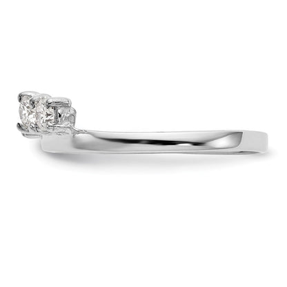 14K Weißgold Diamant-Wickelring, echt