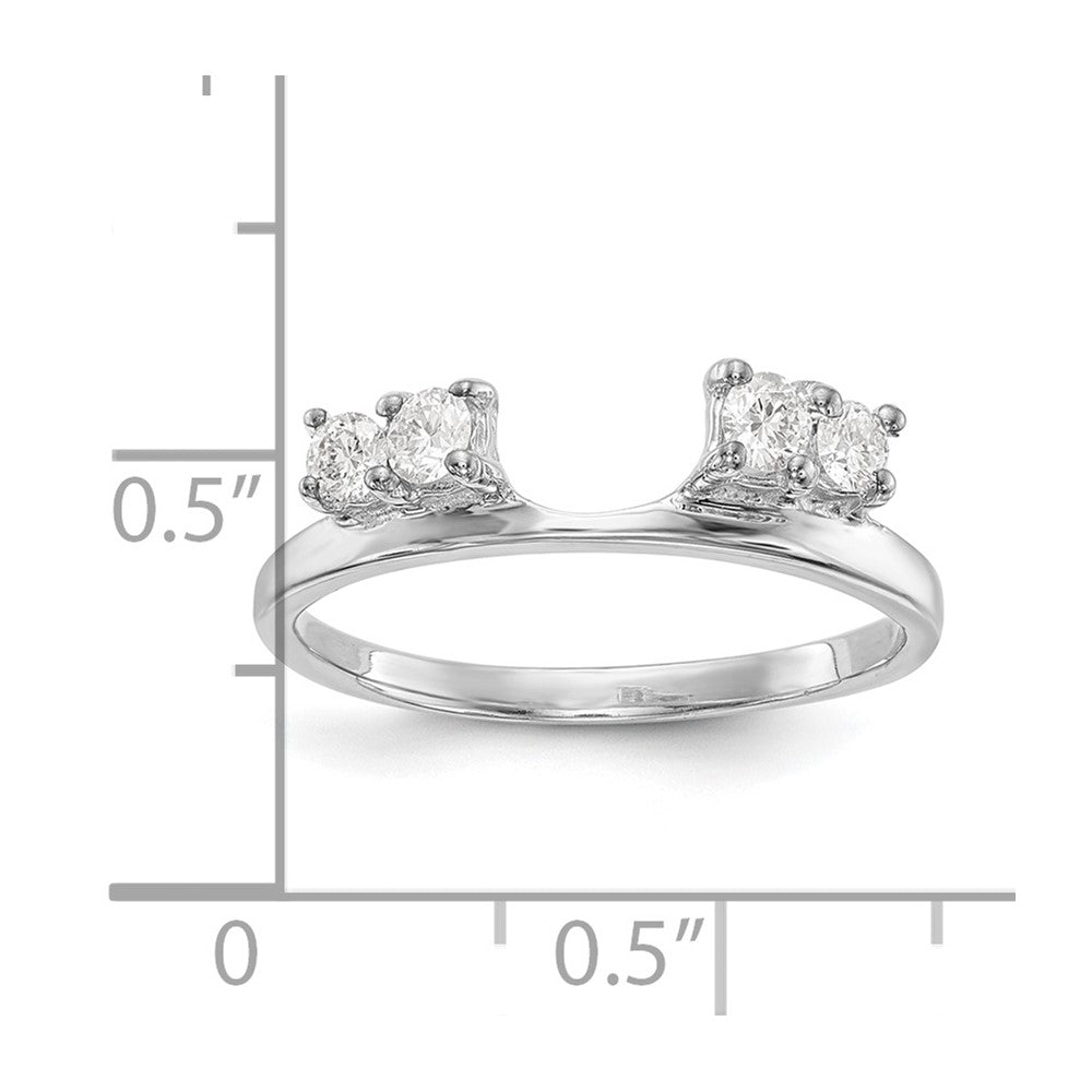 14K Weißgold Diamant-Wickelring, echt