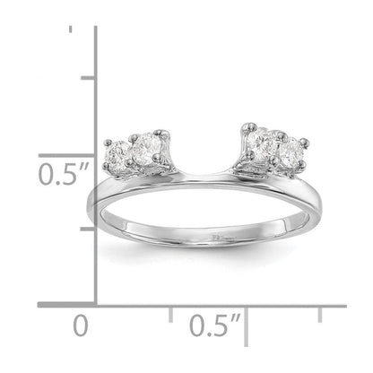 14K Weißgold Diamant-Wickelring, echt
