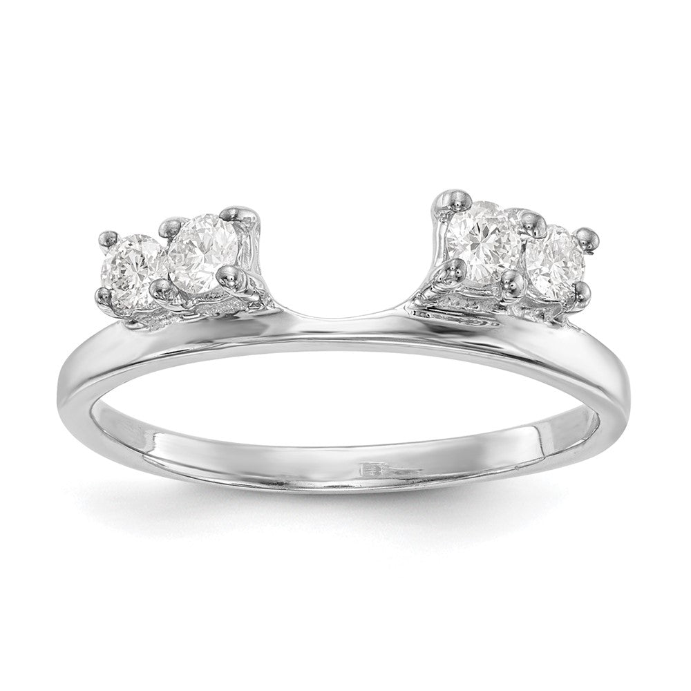 14K Weißgold Diamant-Wickelring, echt
