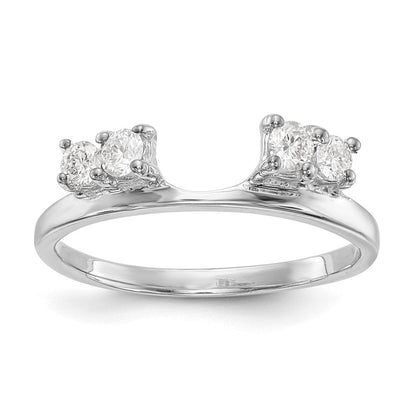14K Weißgold Diamant-Wickelring, echt