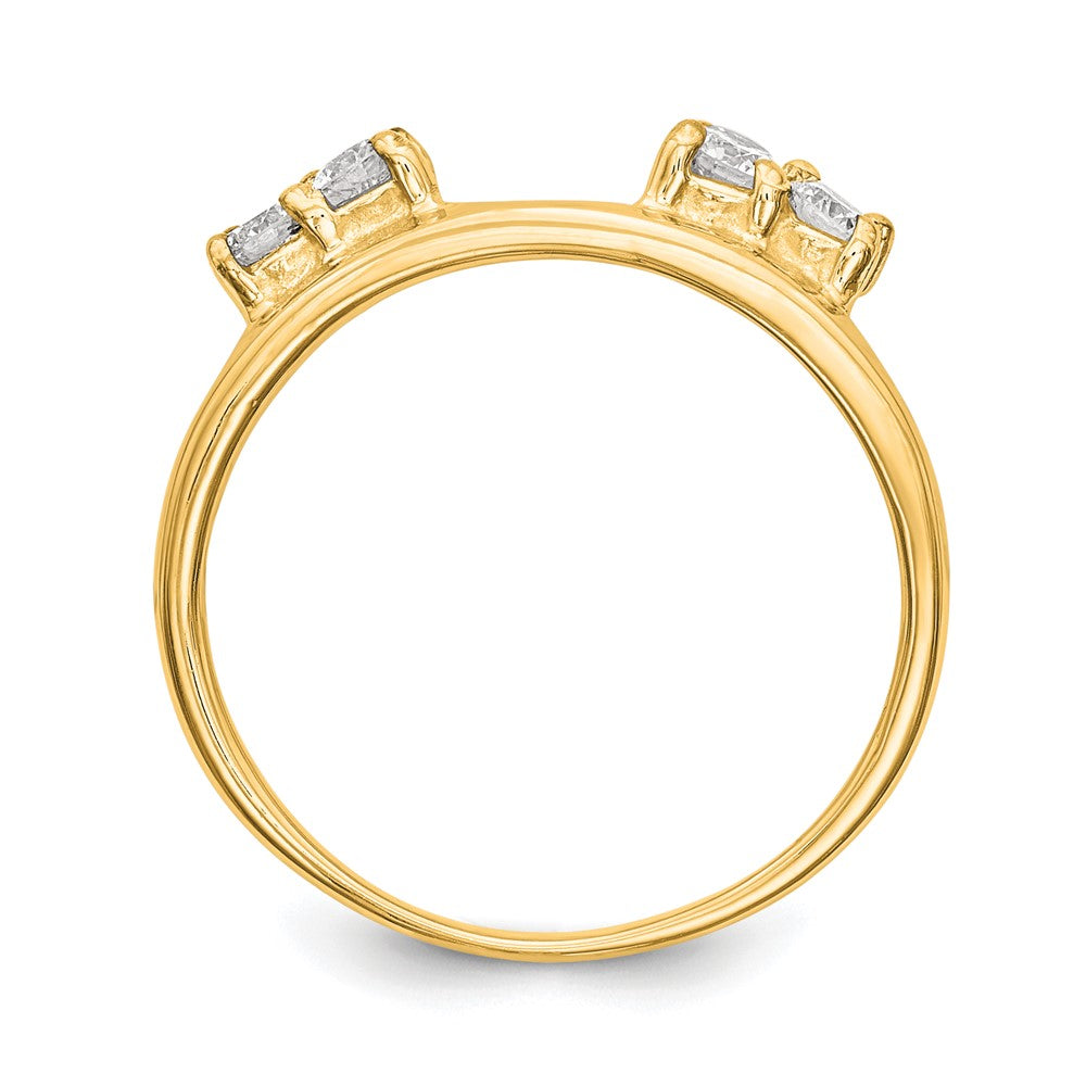 14K Gelbgold Ring mit echten Diamanten im Wrap-Design