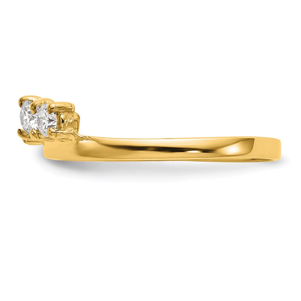 14K Gelbgold Ring mit echten Diamanten im Wrap-Design