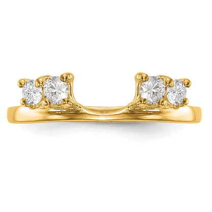 14K Gelbgold Ring mit echten Diamanten im Wrap-Design